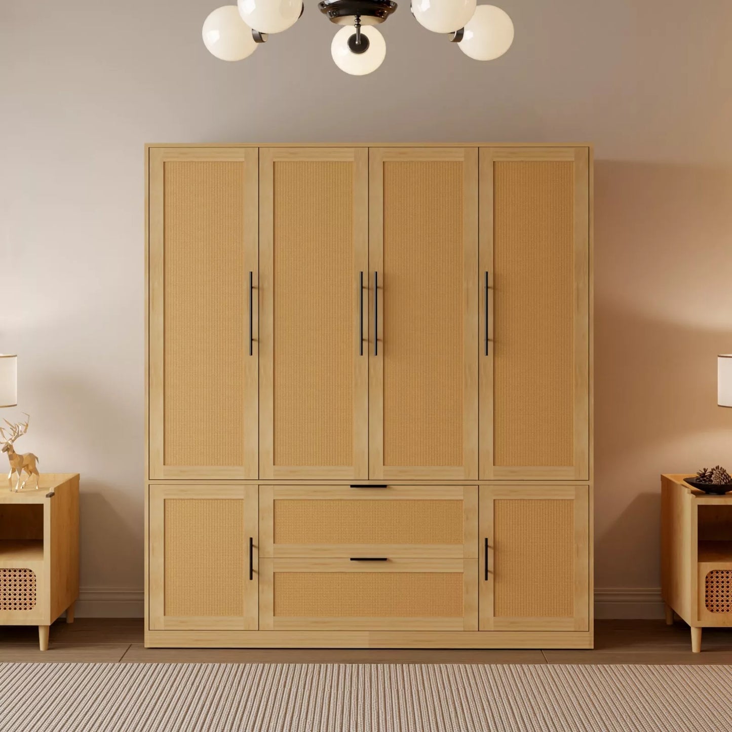 Maizie Rattan Armoire Wardrobe Closet