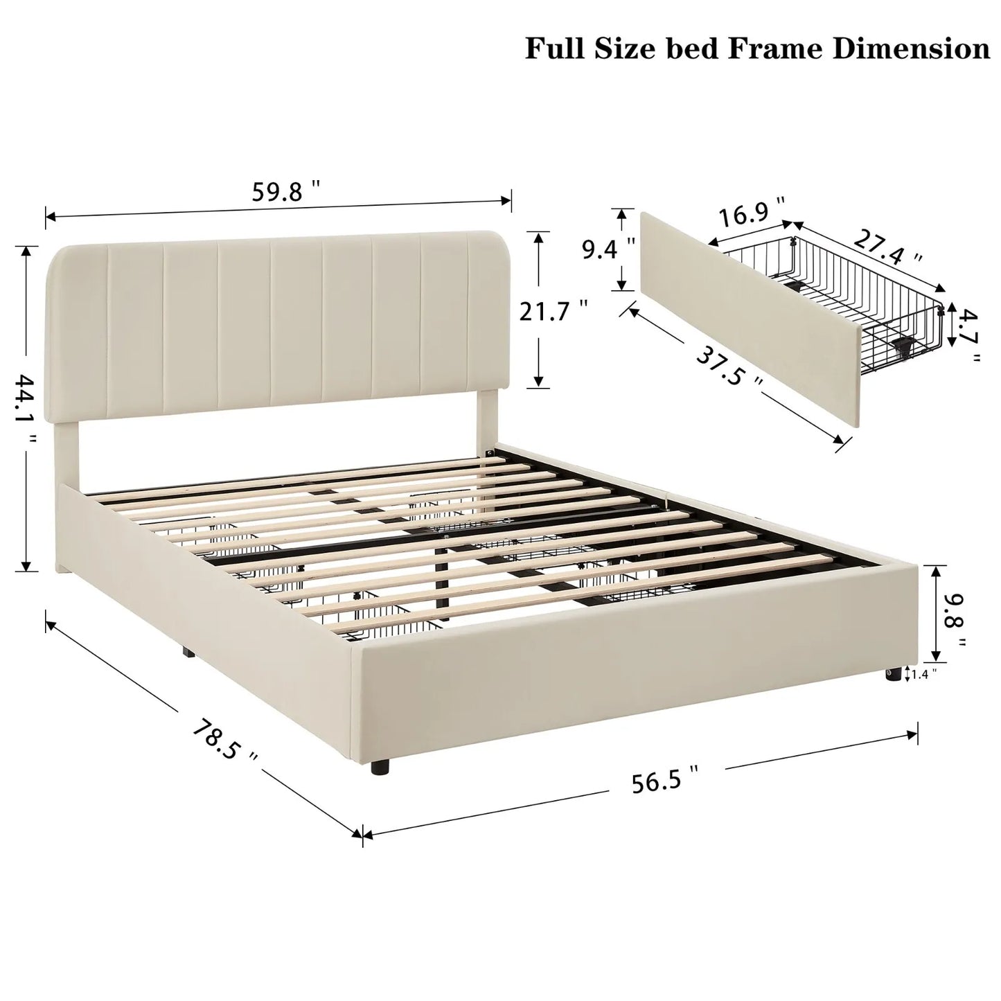 Diaz Plateform Bed Frame With Storage