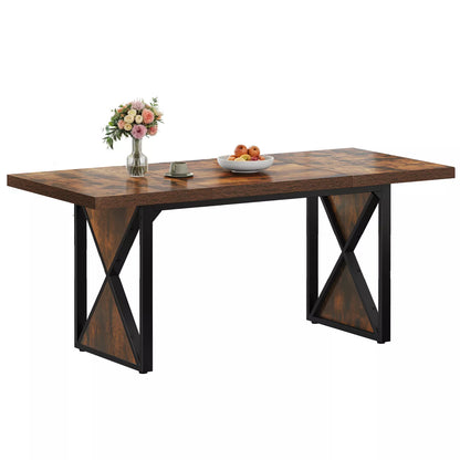 York Rustic Farmhouse Dining Table For 6