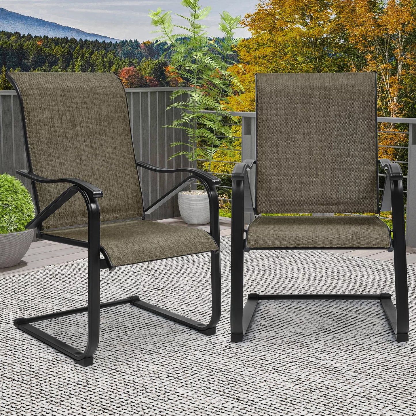 Outdoor Textile Patio Chair (Set of 2)