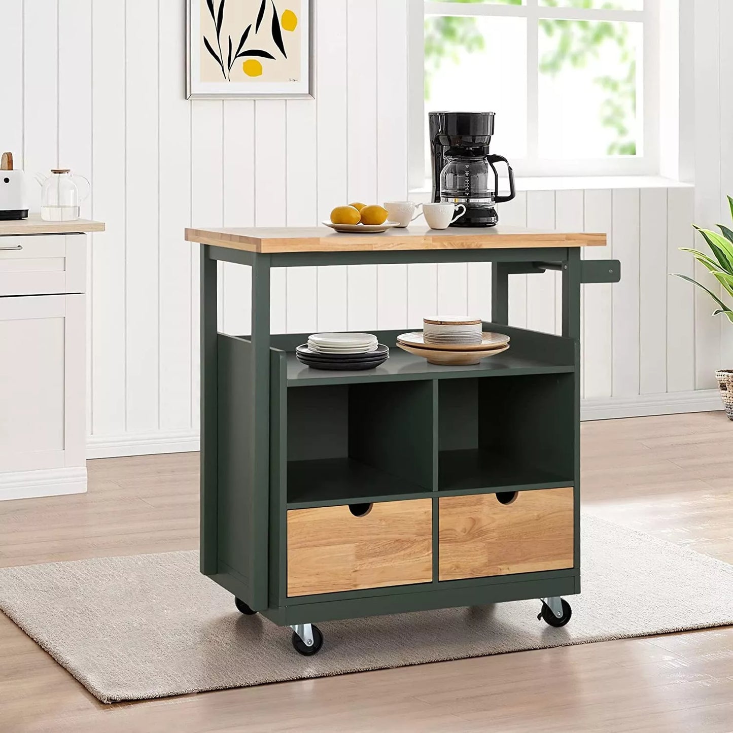 Kiera Rolling Kitchen Island Cart