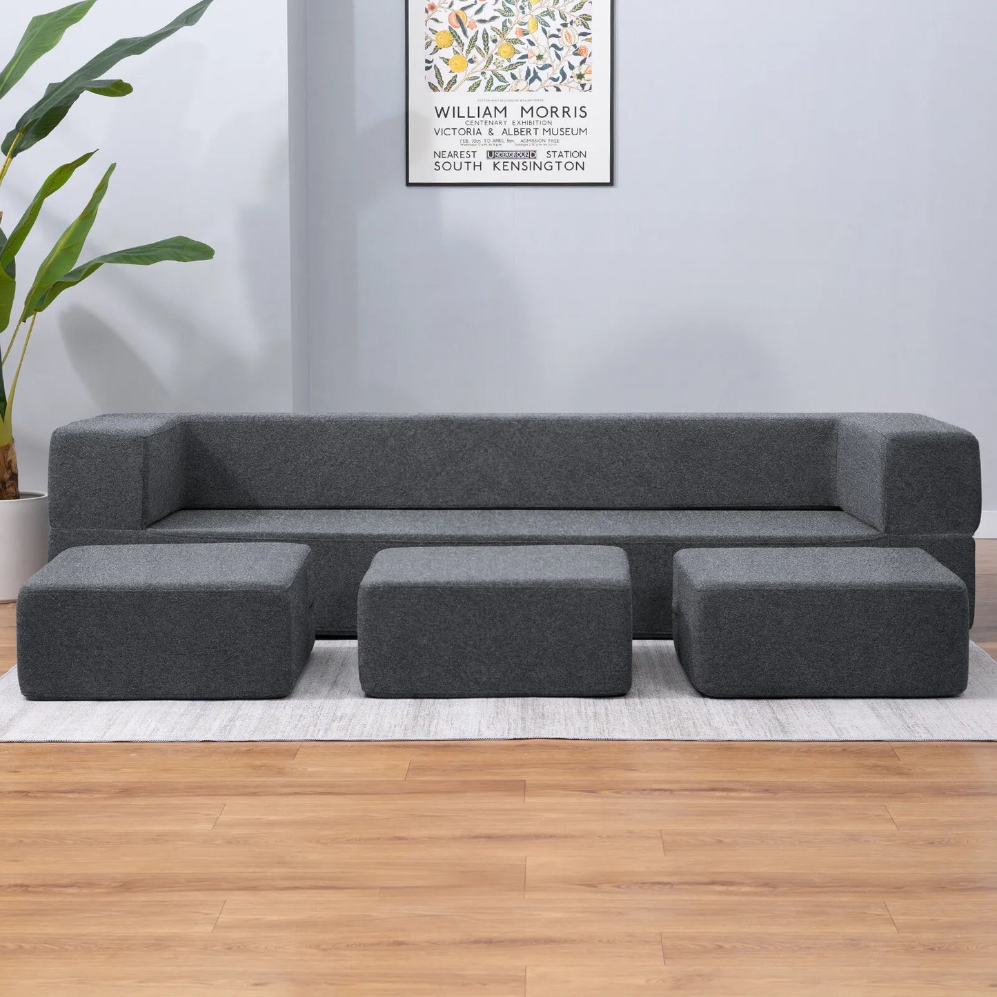 Modern Ottoman Queen Convertible Futon Sofa Bed