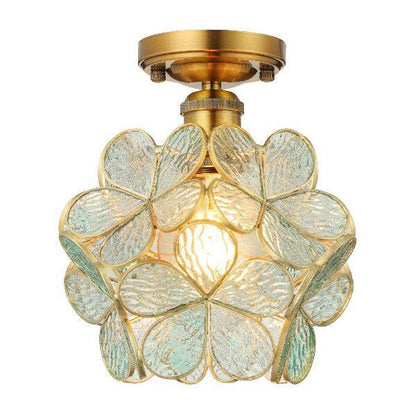 Vintage Flower Semi Mount Ceiling Light