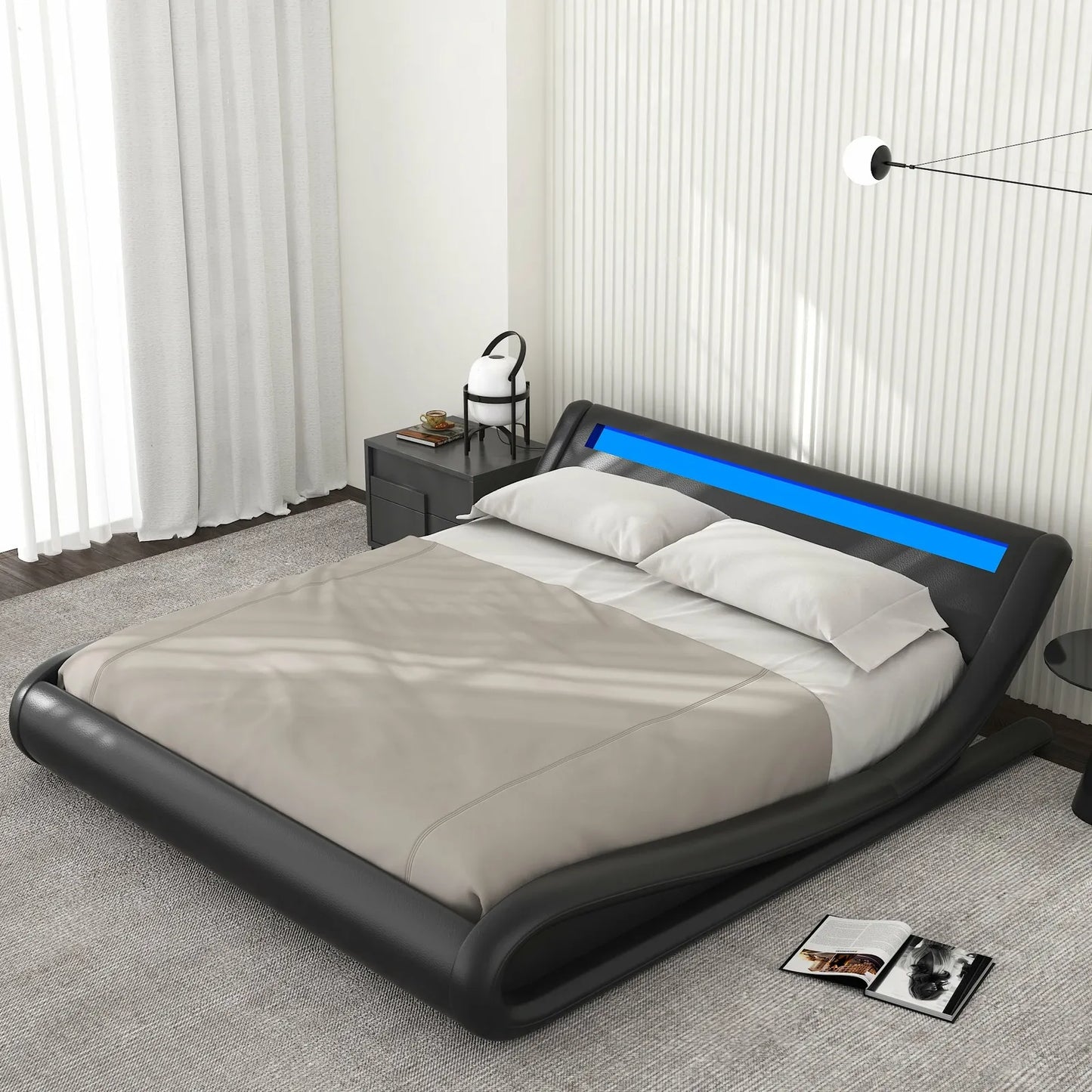 Ruiz Queen Plateform Bed Frame With Light