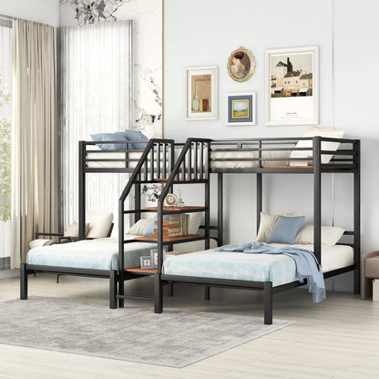 Barr Twin Over Full Adults Bunk Bed With Stairs