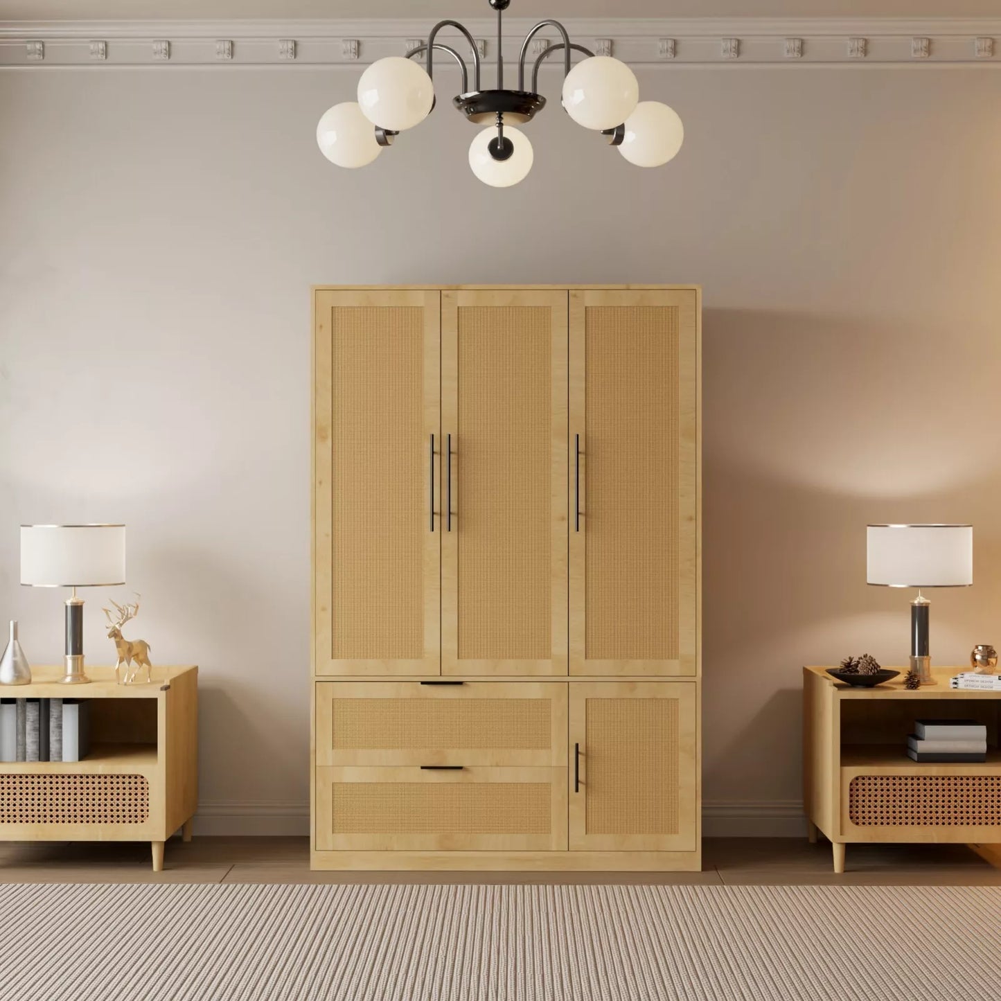 Maizie Rattan Armoire Wardrobe Closet