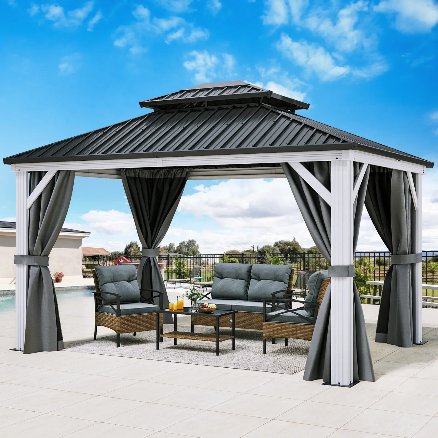 10x12 Outdoor Patio Hard Top Gazebo