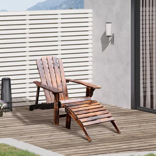 Outdoor Wood Adirondack Lounger Chair