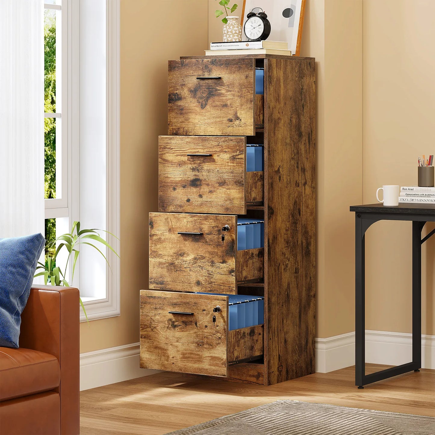 Reed Tall Filing Cabinet With Lock