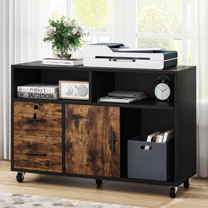 Lily 2 Drawers Lateral Filing Cabinet With Lock