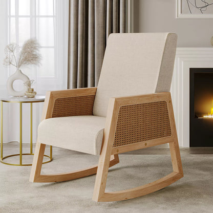 Tammy Rattan Fabric Accent Armchair