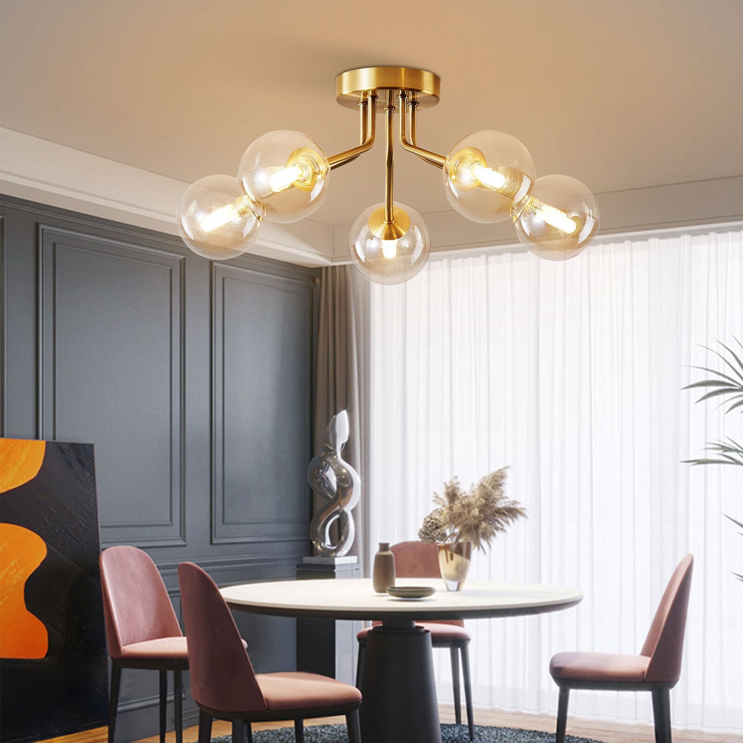 Glass Ball Bubble Dining Room Chandelier