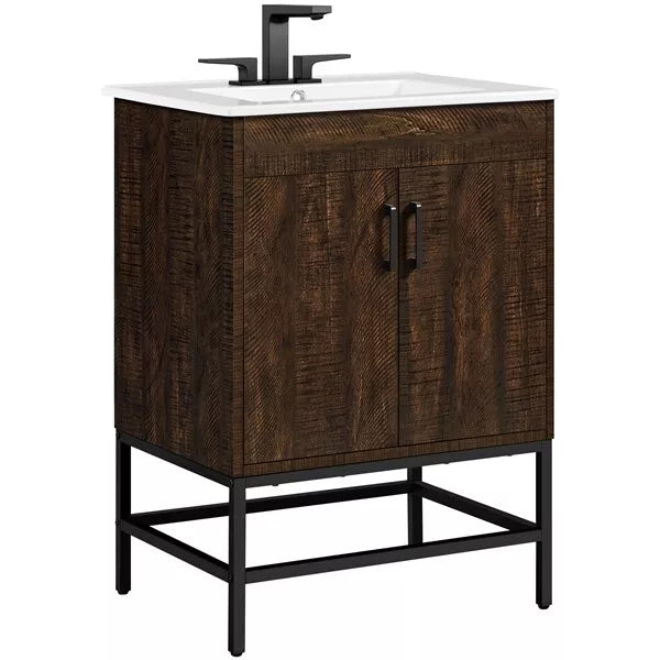 24" Small Bathroom Vanity Cabinet With Sink