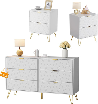 Anbuy Bedroom Sets White Sets 3 Piece - Canva Home