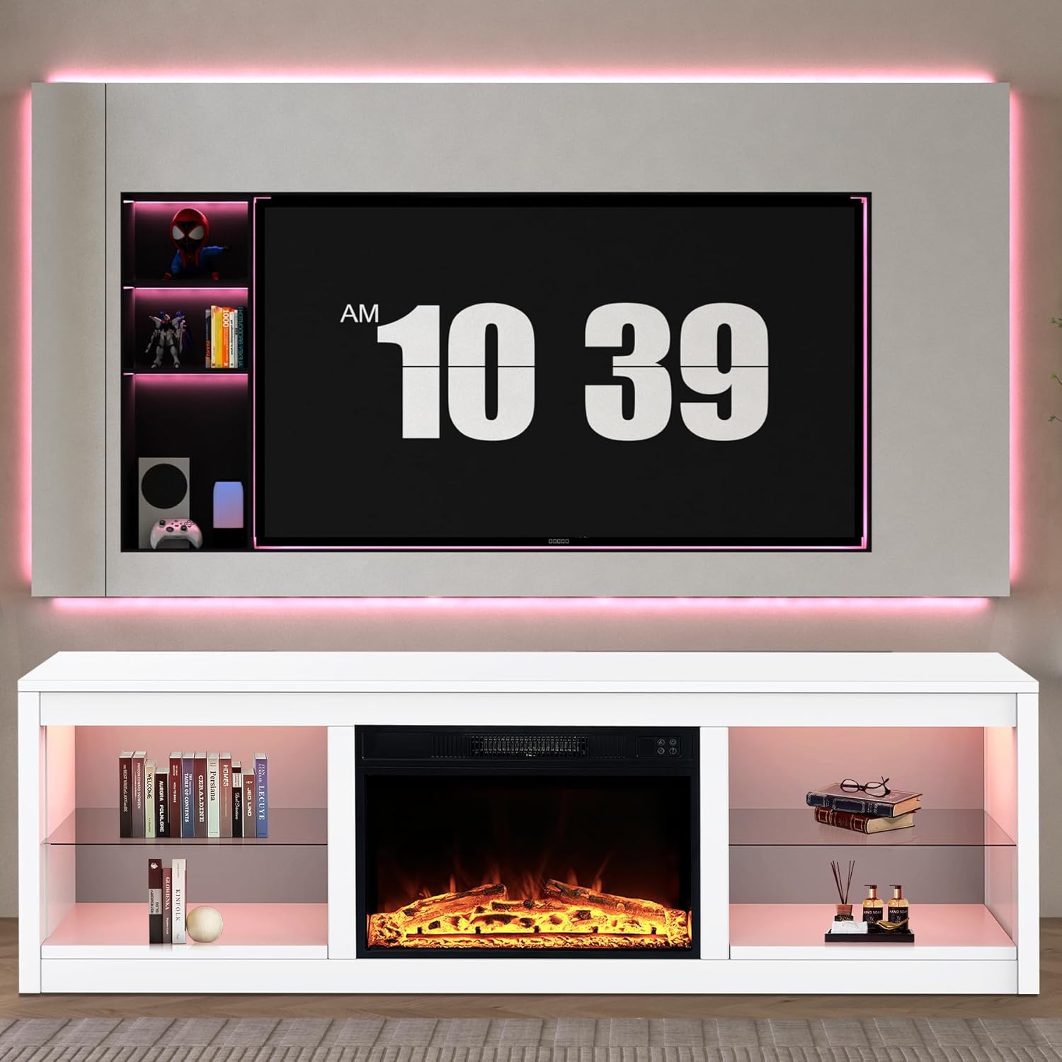 Fireplace TV Stand with 23" Electric Fireplace - Canva Home