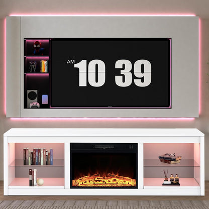 Fireplace TV Stand with 23" Electric Fireplace - Canva Home