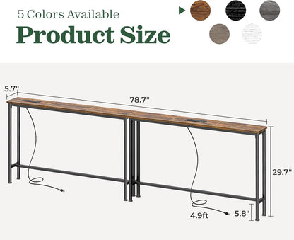 78.8 inch Narrow Console Table with Outlet - Canva Home