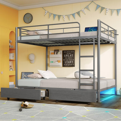 Rolanstar Full Over Full Metal Bunk Bed - Canva Home