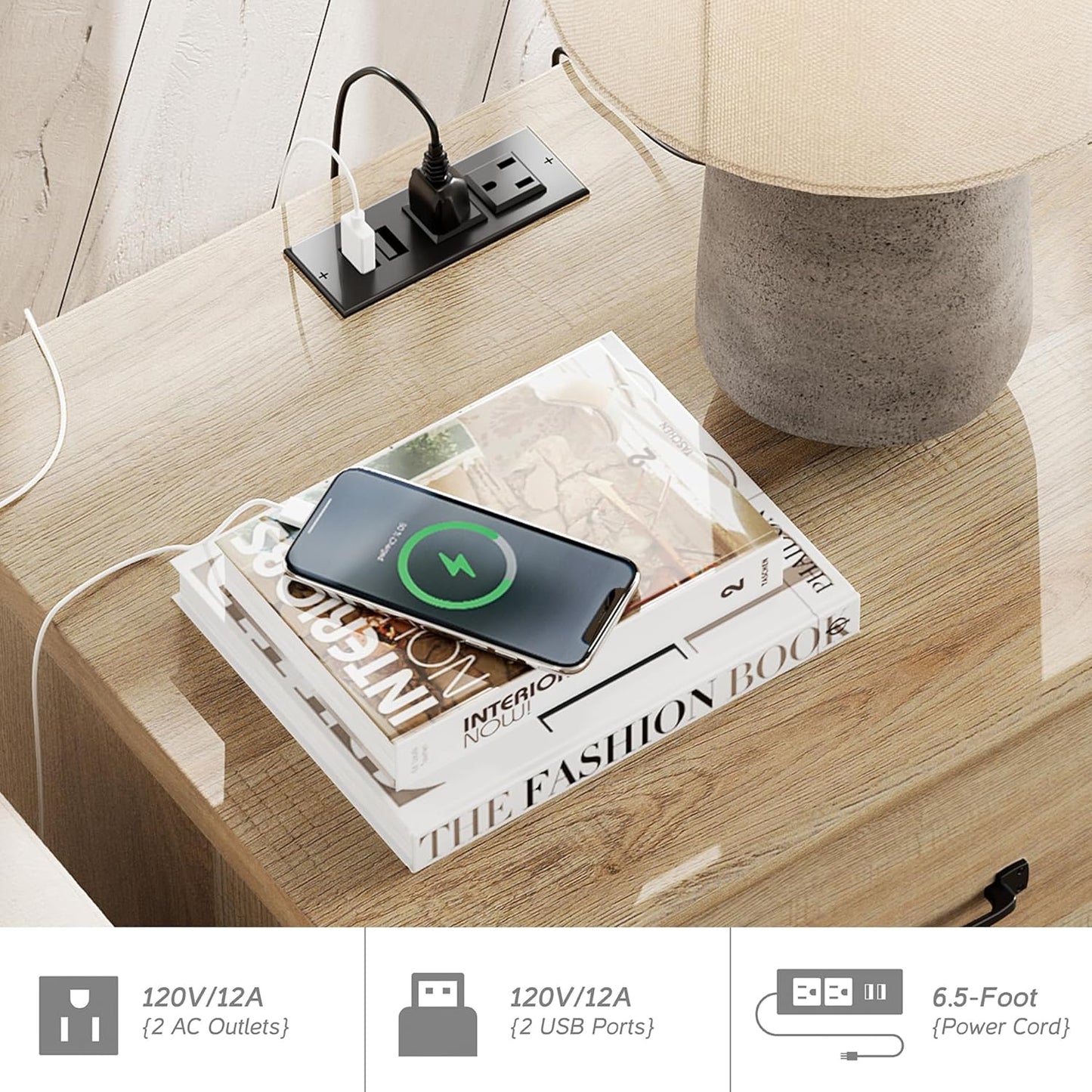 78.8 inch Narrow Console Table with Outlet - Canva Home