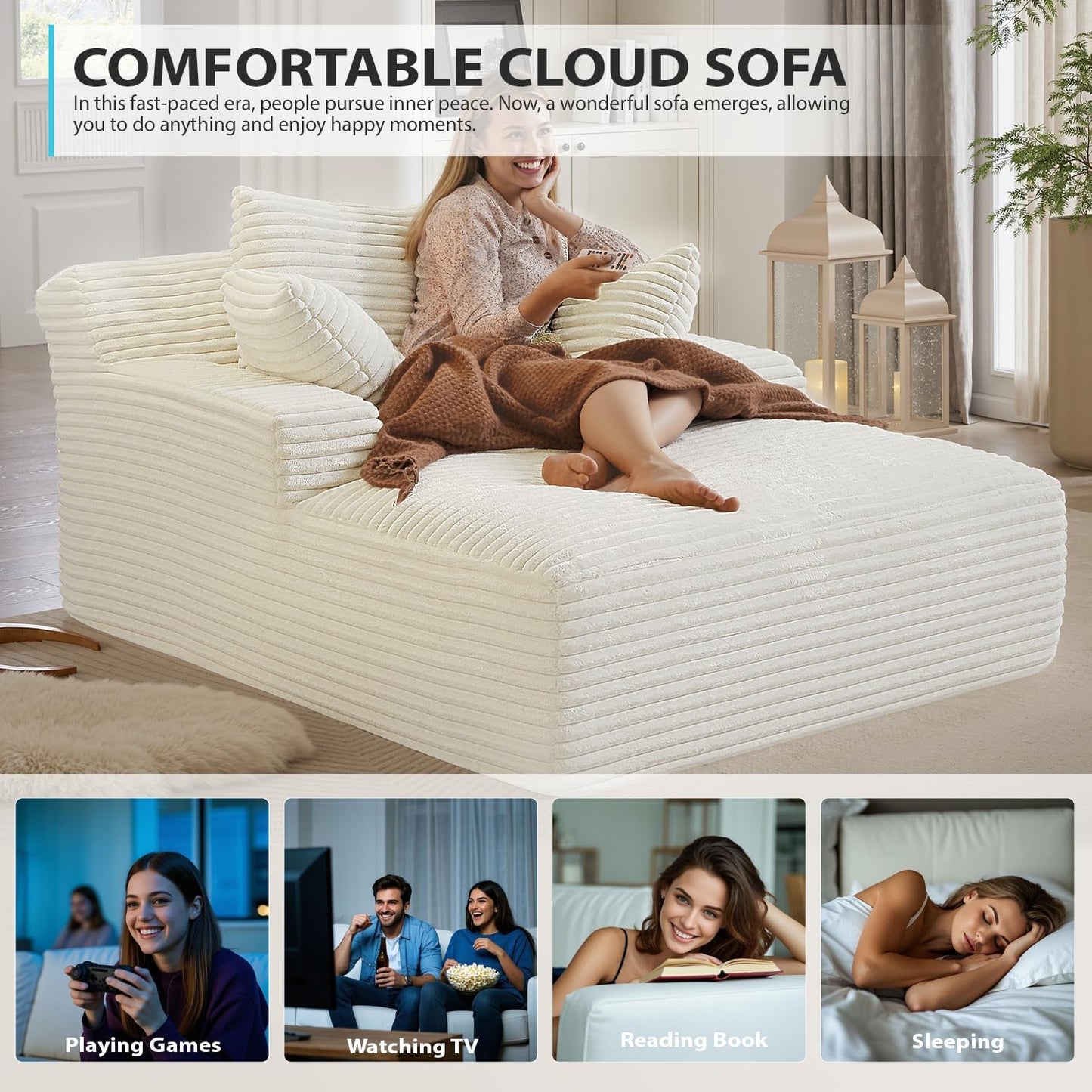 Afuson 63" Chaise Lounge Chair Indoor - Canva Home