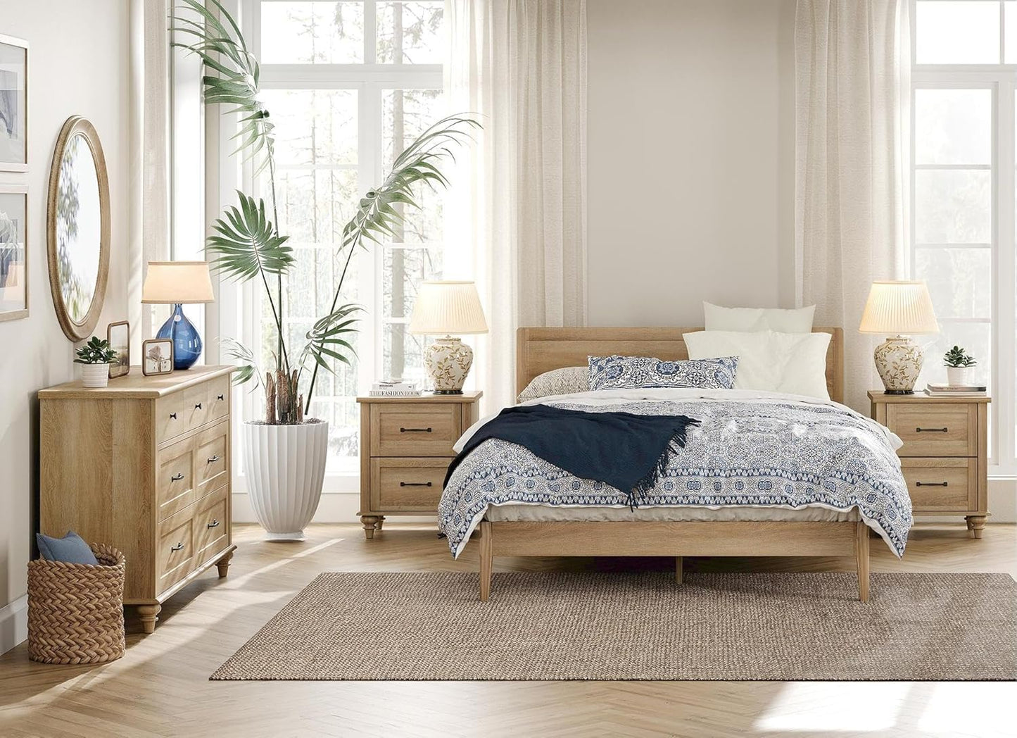 Wampat 3 Piece Bedroom Set with 7 Drawer Dresser for Bedroom - Canva Home