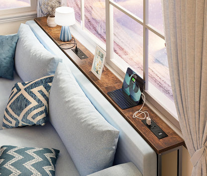 78.8 inch Narrow Console Table with Outlet - Canva Home