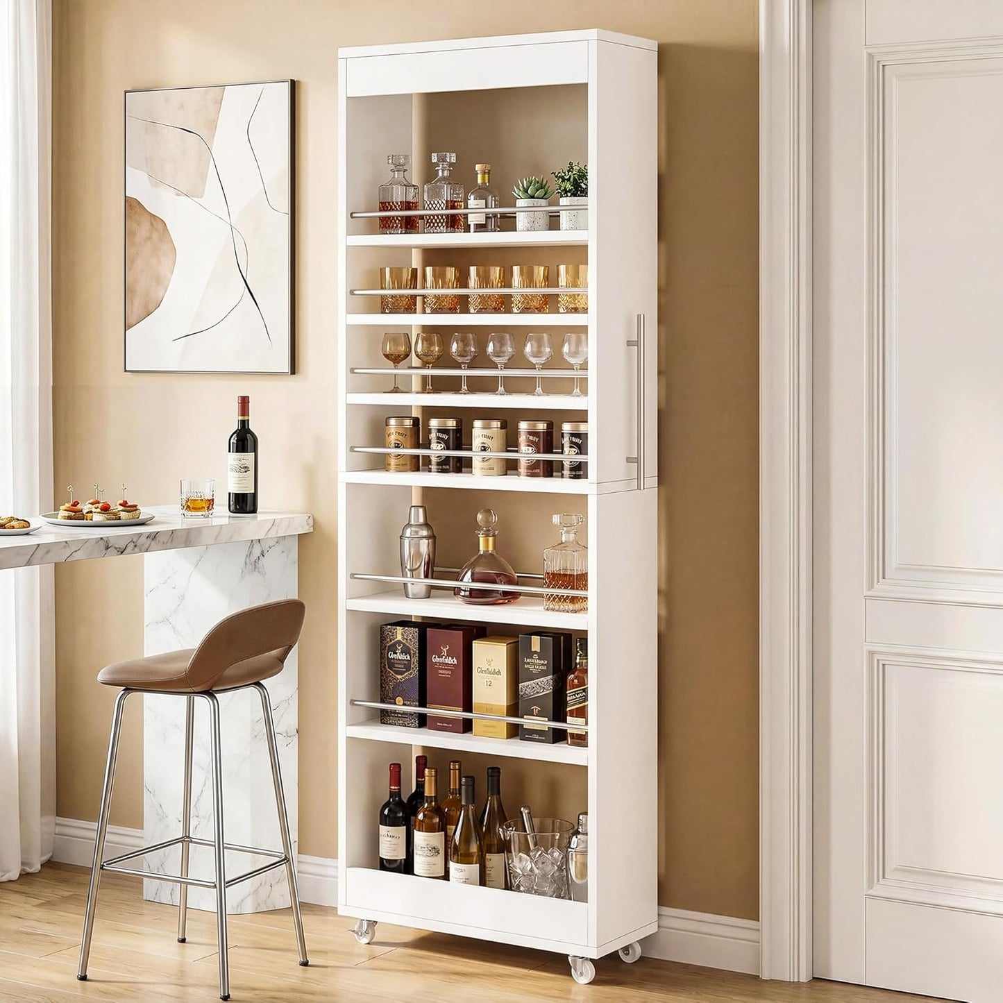 73" Tall Slim Storage Cart on Wheels - Canva Home