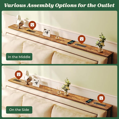 78.8 inch Narrow Console Table with Outlet - Canva Home
