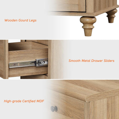 Wampat 3 Piece Bedroom Set with 7 Drawer Dresser for Bedroom - Canva Home