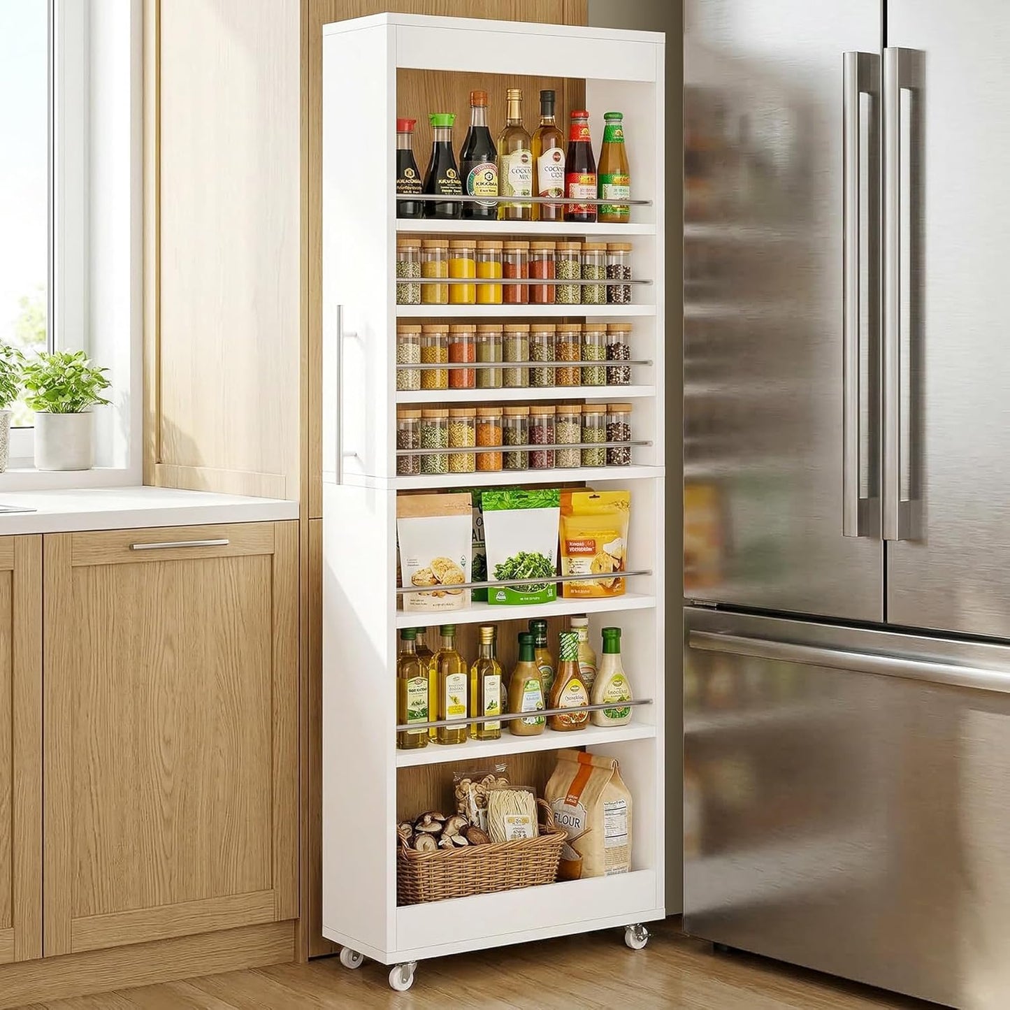 73" Tall Slim Storage Cart on Wheels - Canva Home