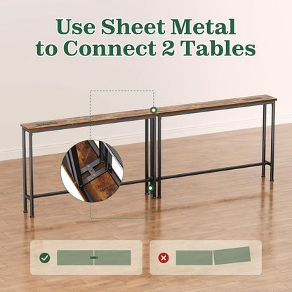 78.8 inch Narrow Console Table with Outlet - Canva Home