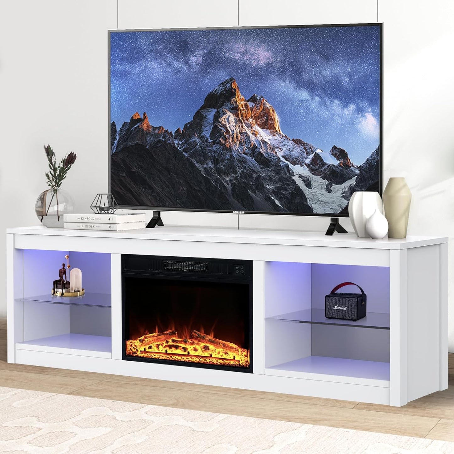 Fireplace TV Stand with 23" Electric Fireplace - Canva Home