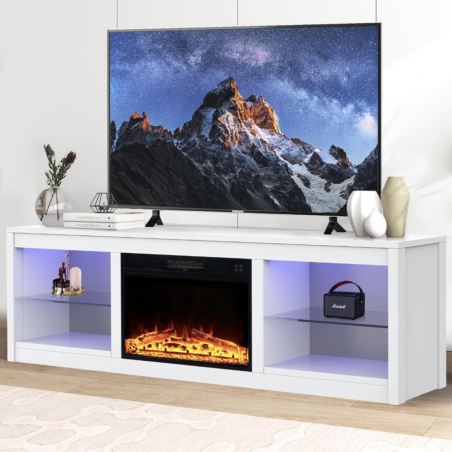 Fireplace TV Stand with 23" Electric Fireplace - Canva Home