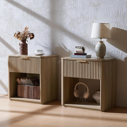 1-Drawer Fluted Nightstand with Drawer