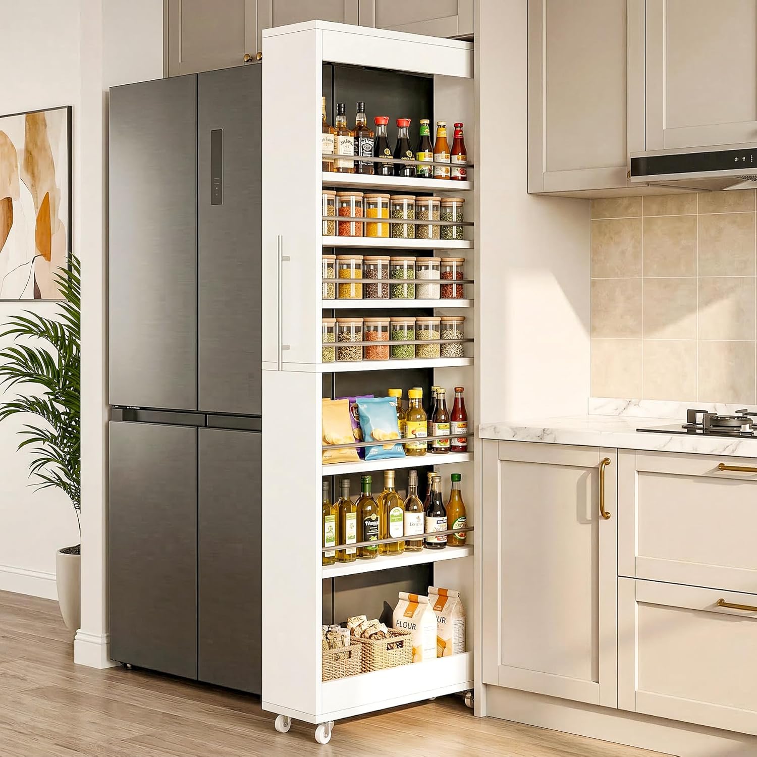 73" Tall Slim Storage Cart on Wheels - Canva Home