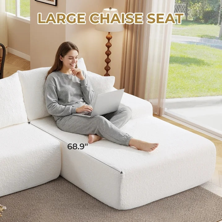 Ebello 108" L-Shaped Sectional Sofa - Canva Home