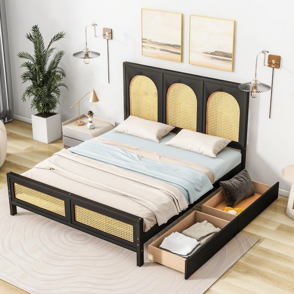 Bell Full Size Rattan Bed Frame