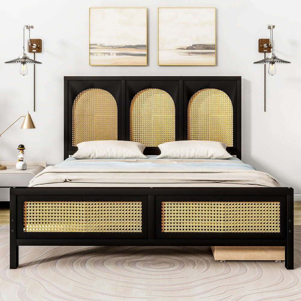 Bell Full Size Rattan Bed Frame