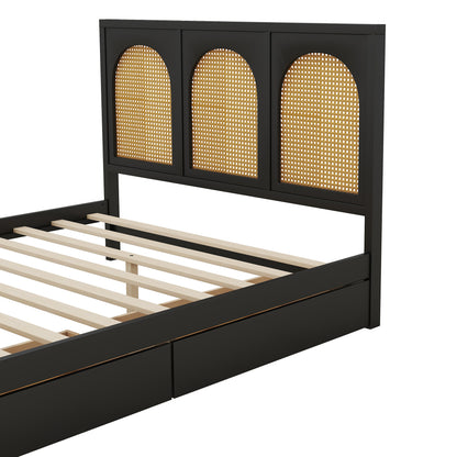 Bell Full Size Rattan Bed Frame