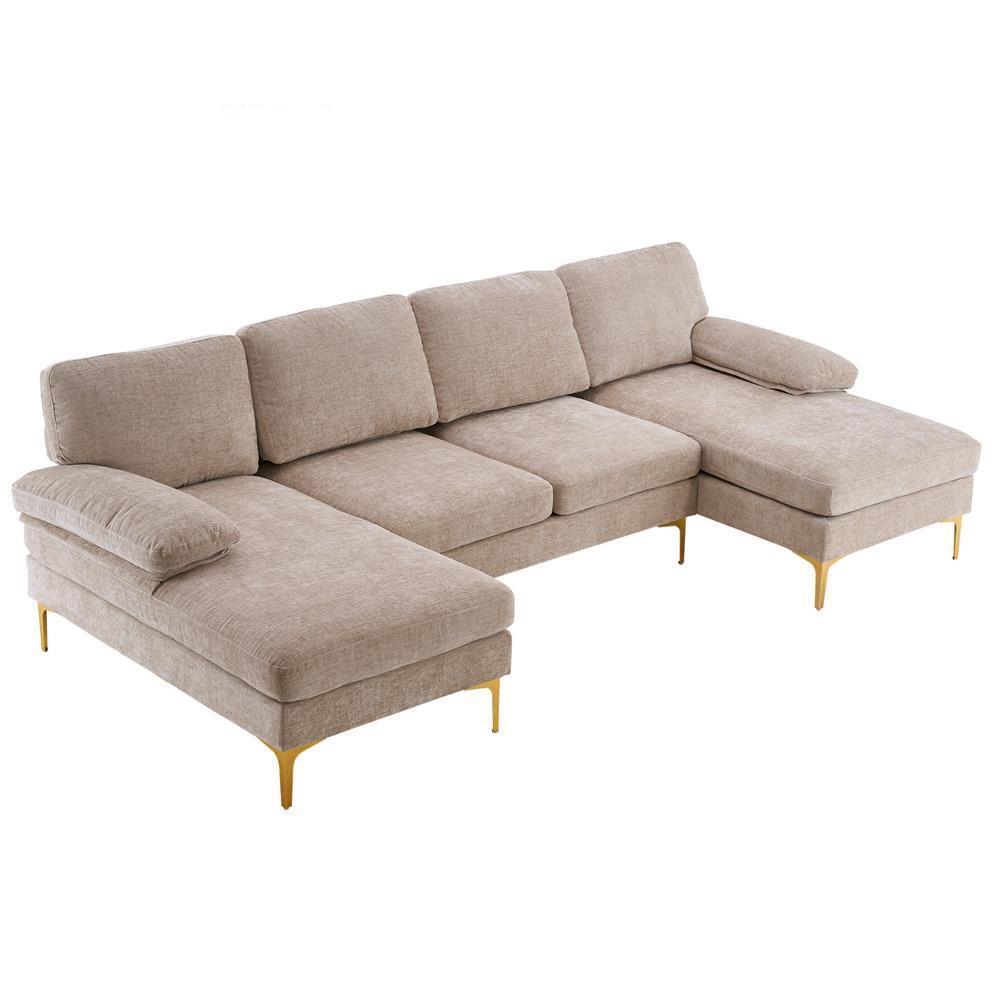 Chenille U Shaped Sectional Couch