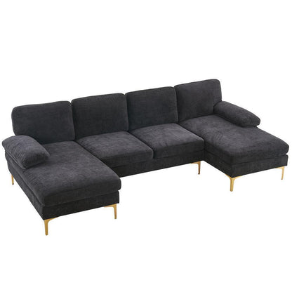 Chenille U Shaped Sectional Couch