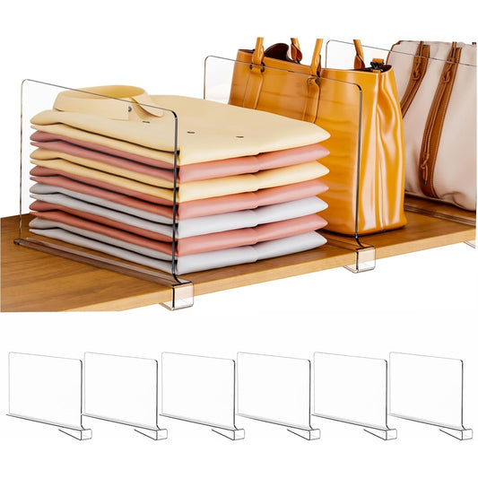 Indie Acrylic Closet Shelf Dividers 6-Pack
