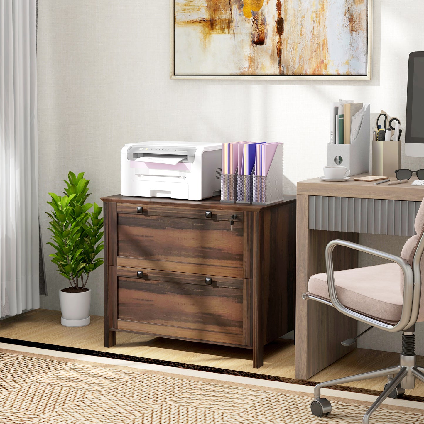 Solis 2 Drawers Lateral Filing Cabinet With Lock