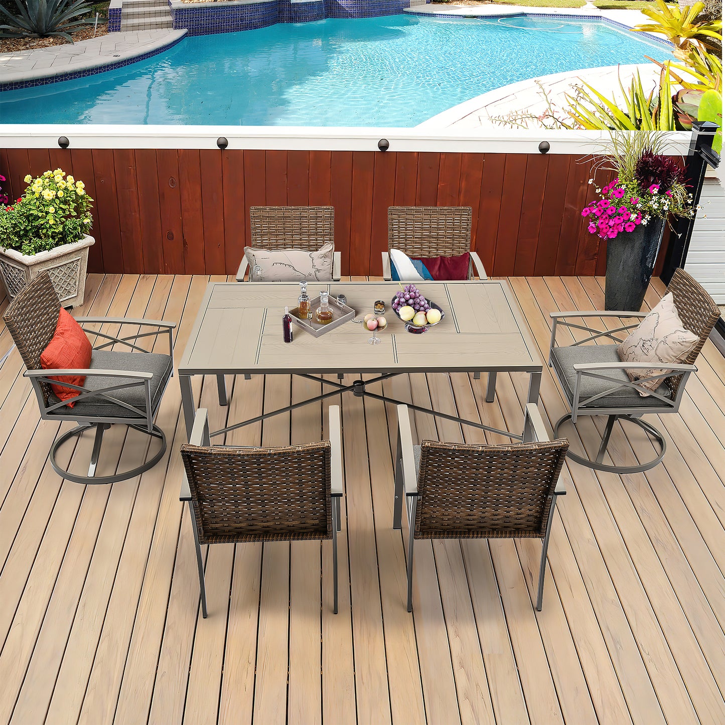 Reeves 7 Pieces Outdoor Patio Dining Set