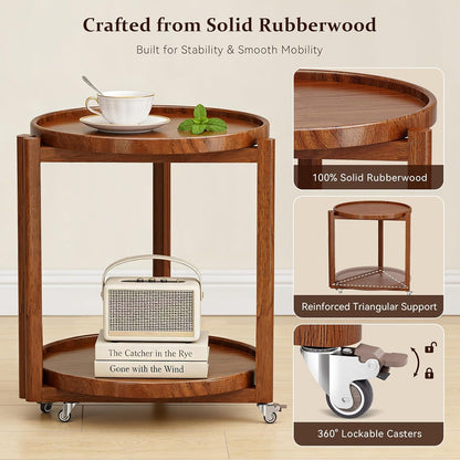 Taitiy Rolling Side Table