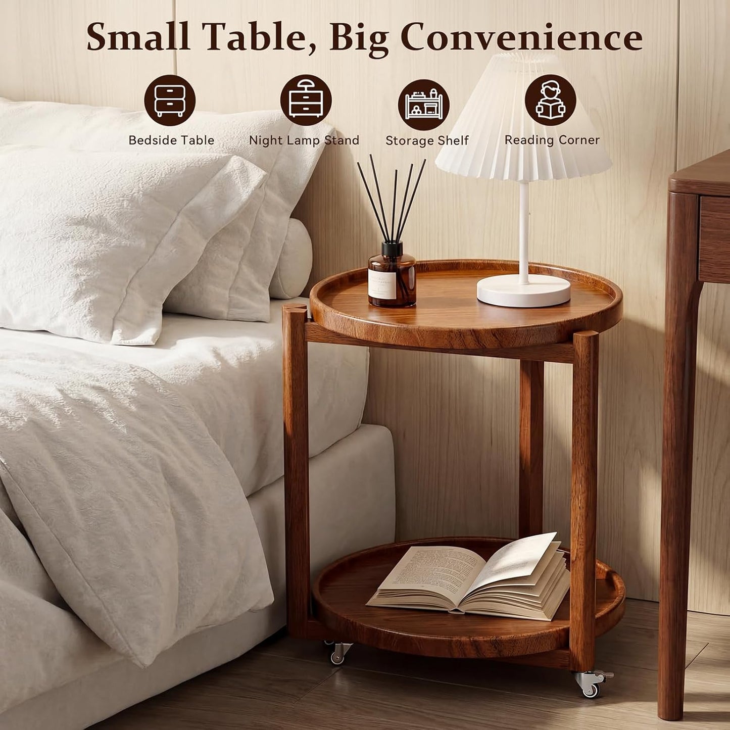 Taitiy Rolling Side Table