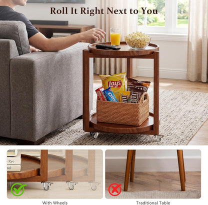 Taitiy Rolling Side Table