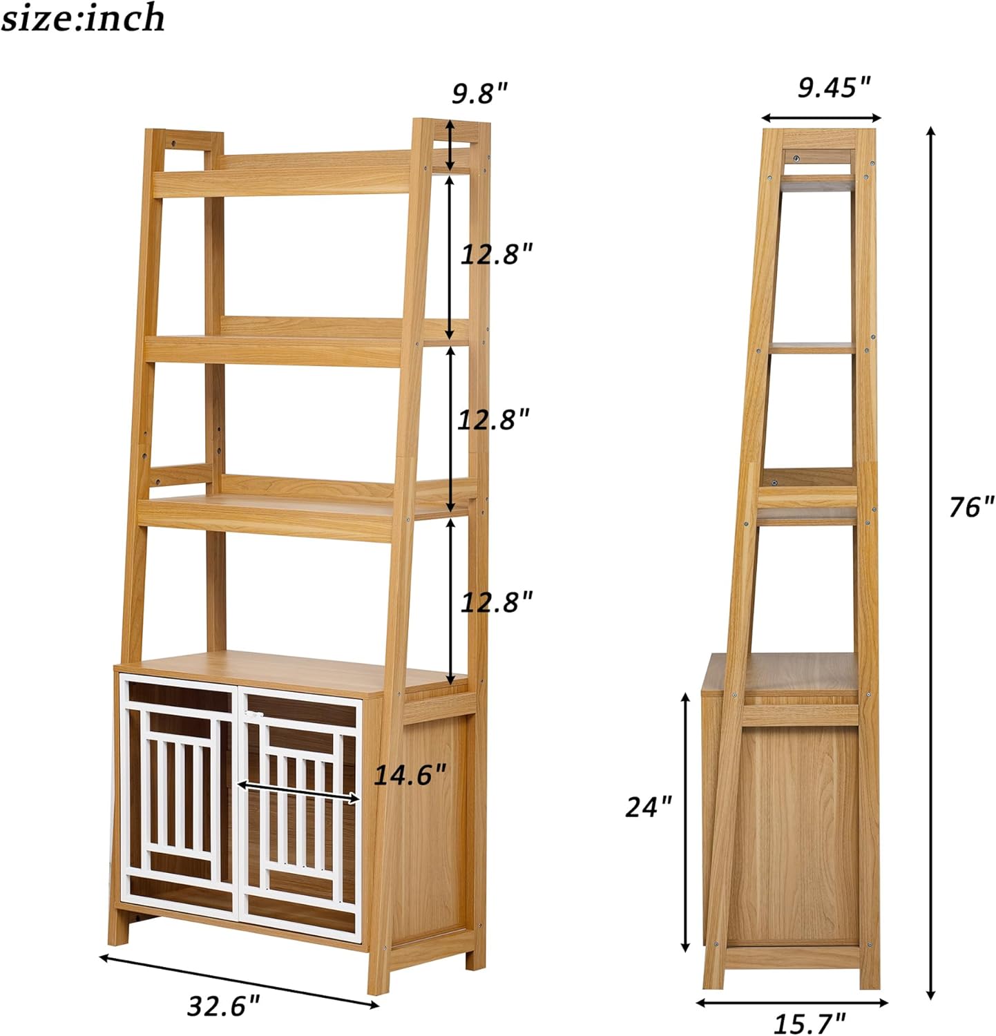 Modern 2 IN 1 Dog Furniture Dog Crate Ladder Bookshelf - Canva Home