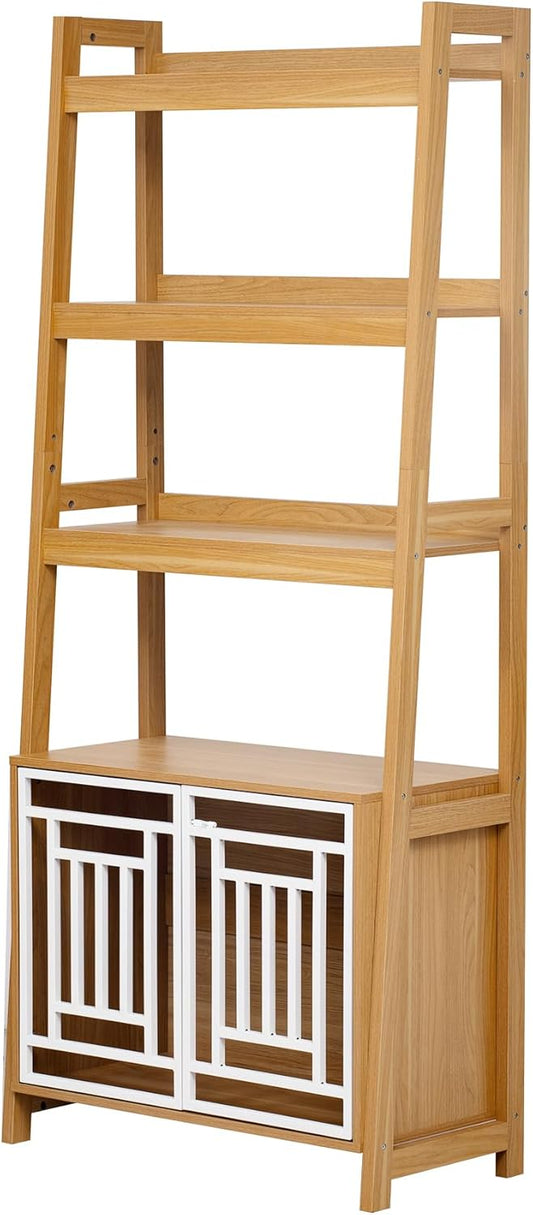 Modern 2 IN 1 Dog Furniture Dog Crate Ladder Bookshelf - Canva Home