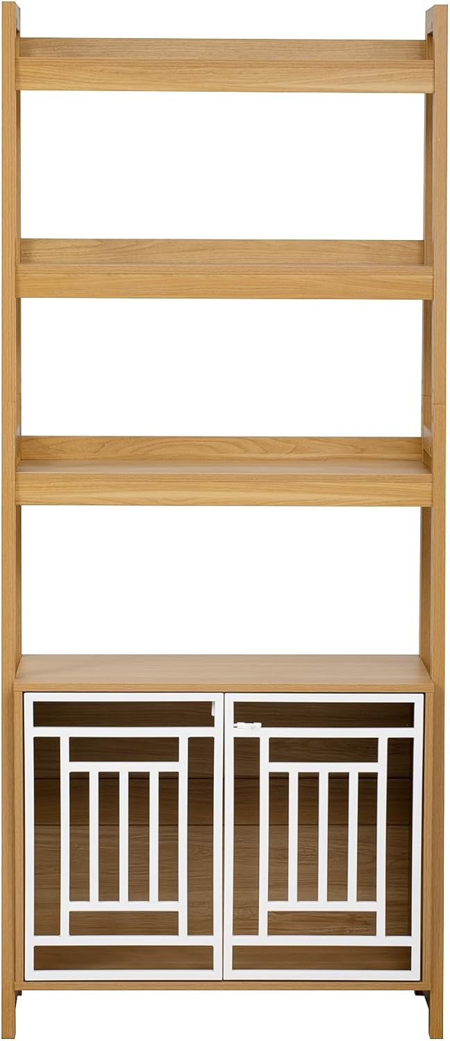 Modern 2 IN 1 Dog Furniture Dog Crate Ladder Bookshelf - Canva Home